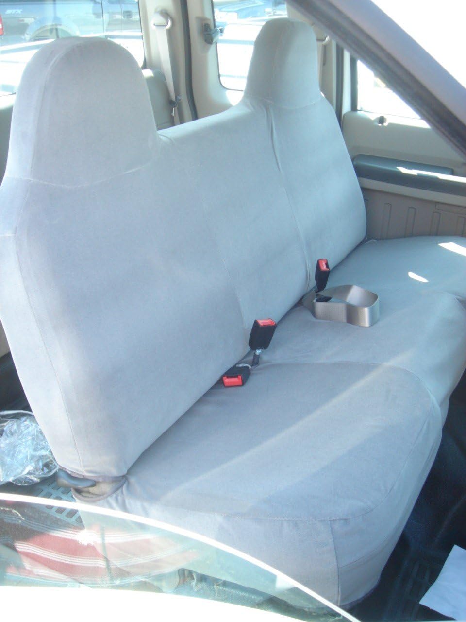 Charcoal Waterproof Front and Rear Solid Bench Seat Covers H105487