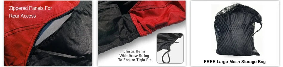 Red Black All Weather Trailerable Jet Ski Cover with Trailer Straps and Storage Bag D974