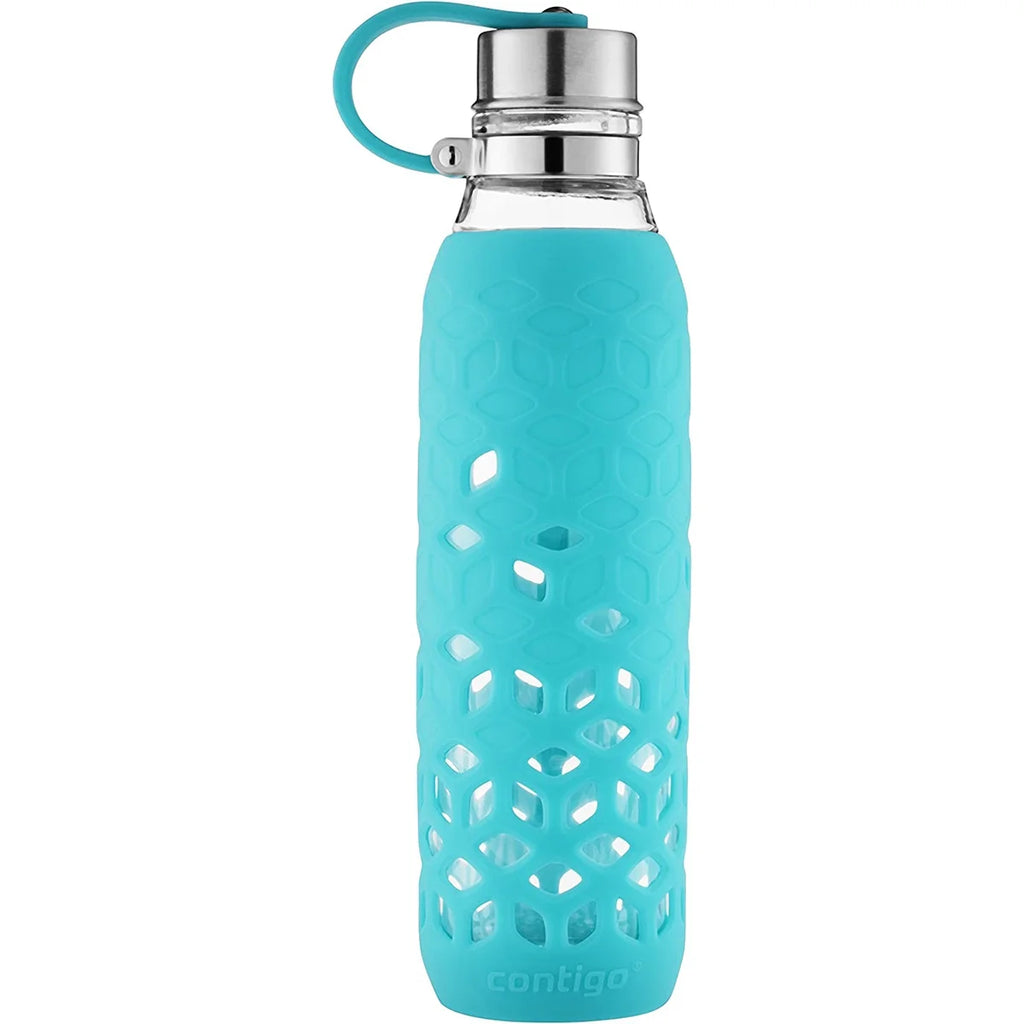 20 Ounce Glass Water Bottle with Tethered Lid J80614