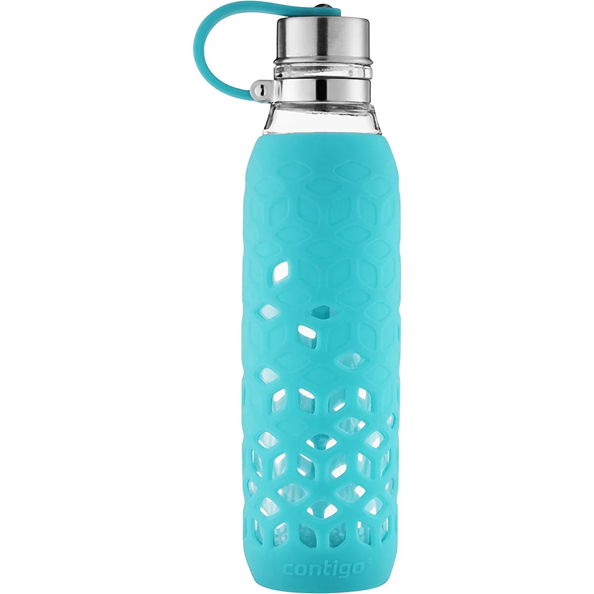 20 Ounce Glass Water Bottle with Tethered Lid J80614