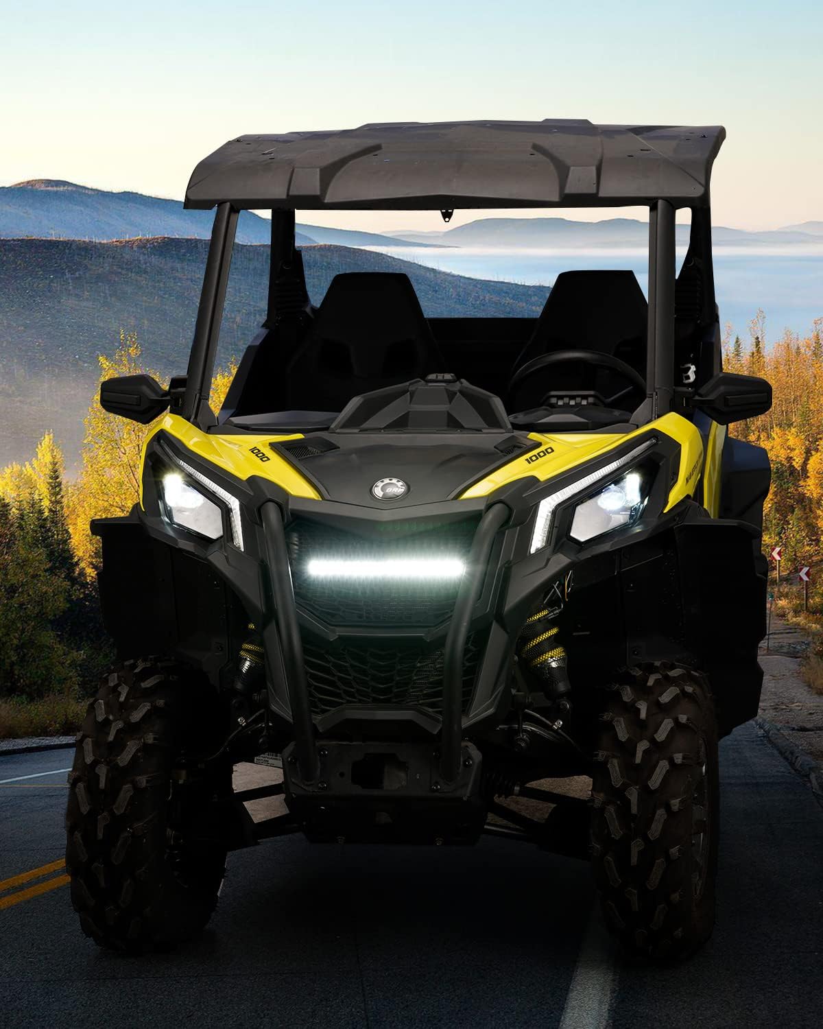 Front Mesh Grill with LED Light Bar for Maverick Trail E50017