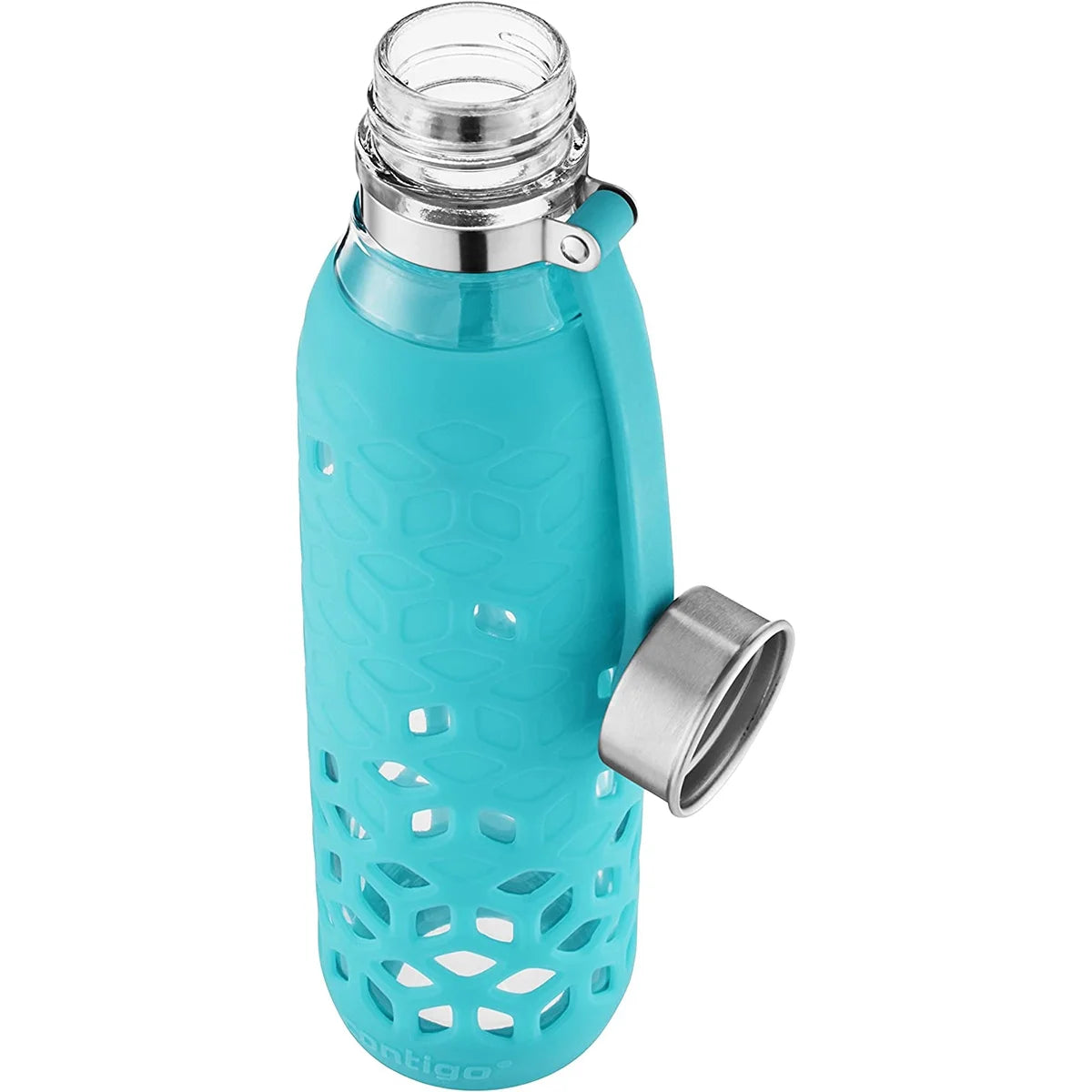 20 Ounce Glass Water Bottle with Tethered Lid J80614