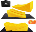 Camper Leveler Blocks with Curved Levelers, Wheel Chocks and Non-Slip Rubber Mats, Pack of 2 N74823