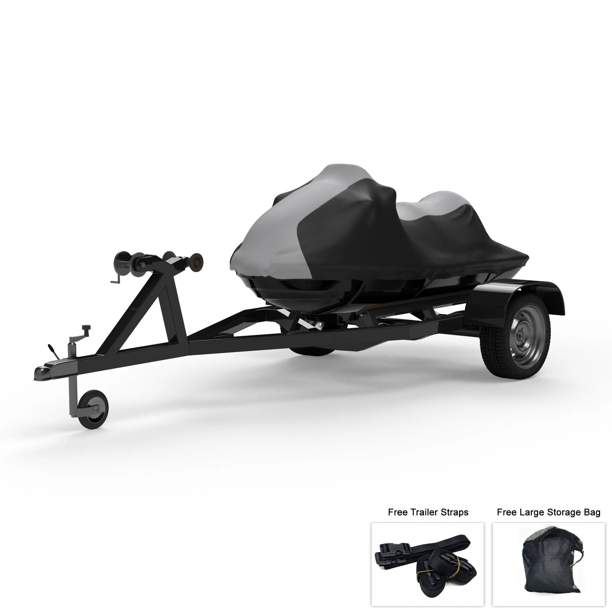 Gray Jet Ski Cover with Trailer Straps and Storage Bag O325