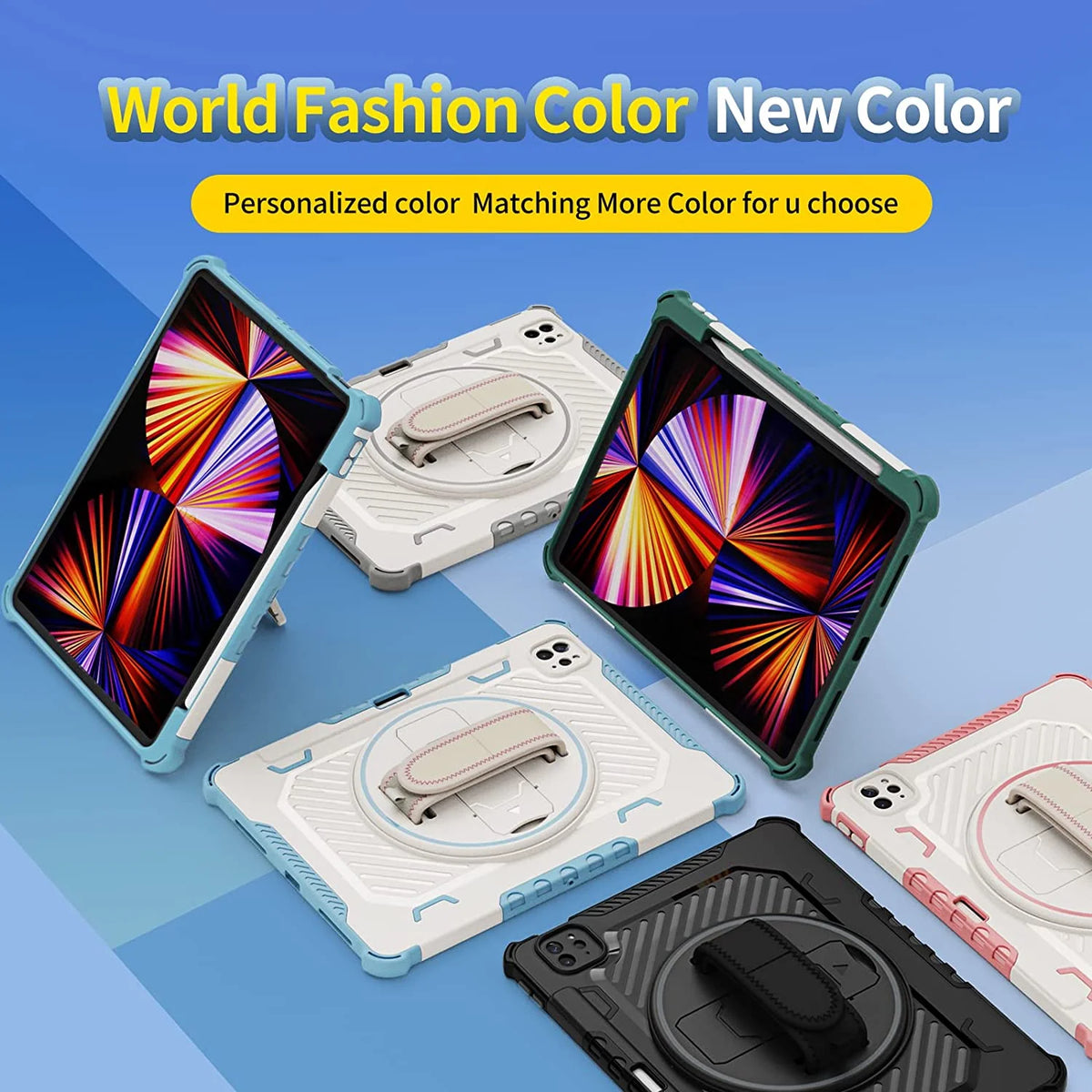 Heavy Duty Protective Cover with 360° Rotating Hand Strap & Stand Shoulder Strap G2570