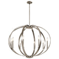 8 Light Candelabra Chandelier, Pewter Finish, Steel, 36 inch M506
