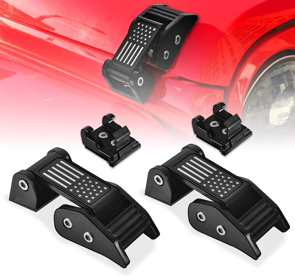 Red Aluminum Hood Latches Catch Kit for Jeep Wrangler JK JL Gladiator JT V23576
