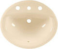 White Oval Drop-In Bathroom Sink with 3 Faucet Holes T83631