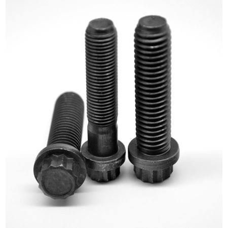 1/4-28 x 7/8 Fine Thread 12-Point Flange Screw Alloy Steel Thermal Black Oxide Pk 100 B2542