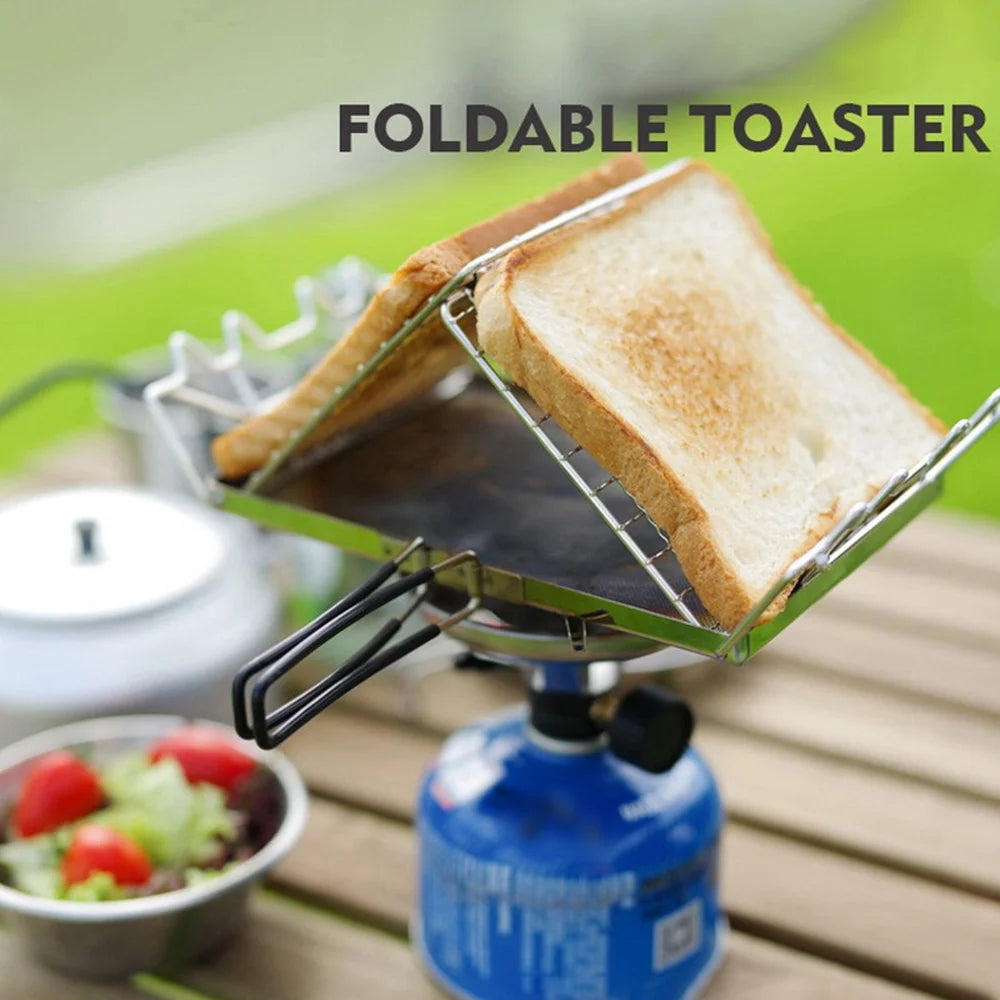 Stainless Steel Folding Camp Stove Toaster Rack Y109968