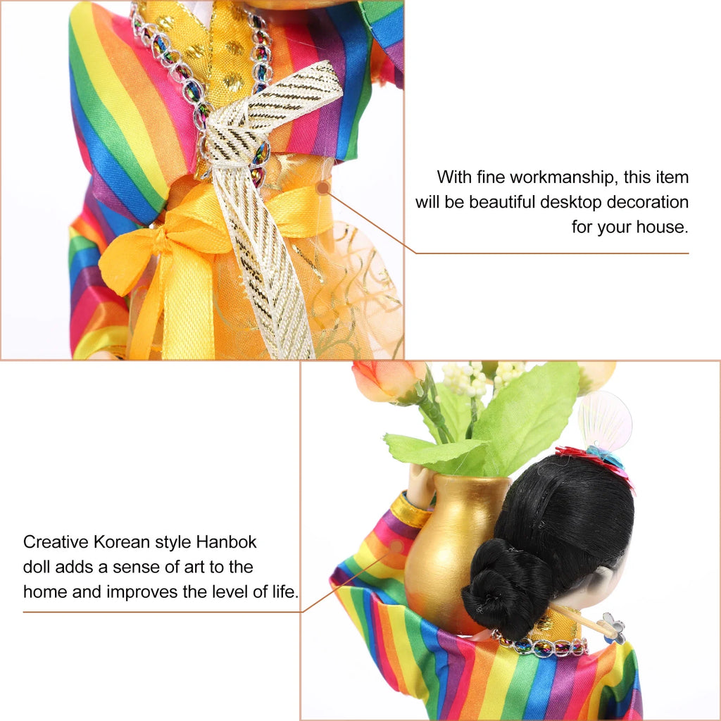Doll Hanbok Korean Geisha Figure Figurine Traditional Asian Collectible Kimono Antique Dress V55387