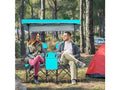 Turquoise Portable Folding Camping Canopy Chair with Cup Holder Cooler R192