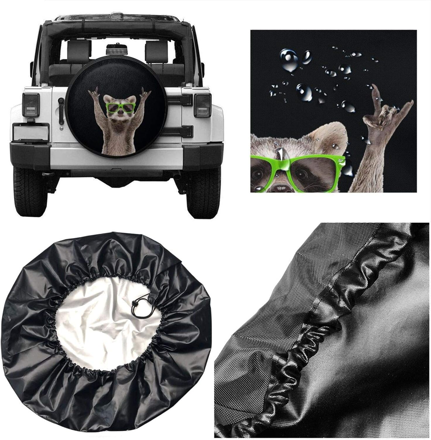 Raccoon Spare Tire Cover 15 Inch Pack of 2 E179