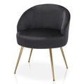 Black Velvet Accent Chair with Golden Metal Legs M865055
