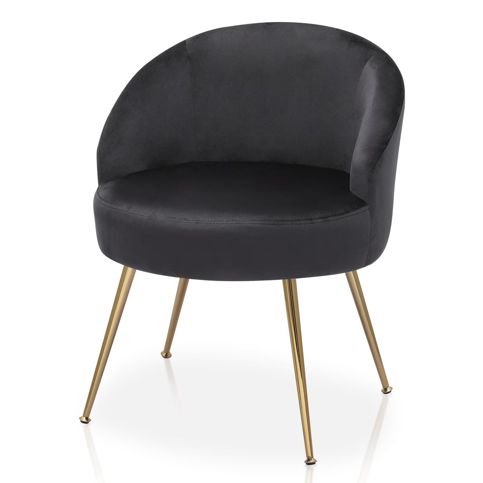 Black Velvet Accent Chair with Golden Metal Legs M865055