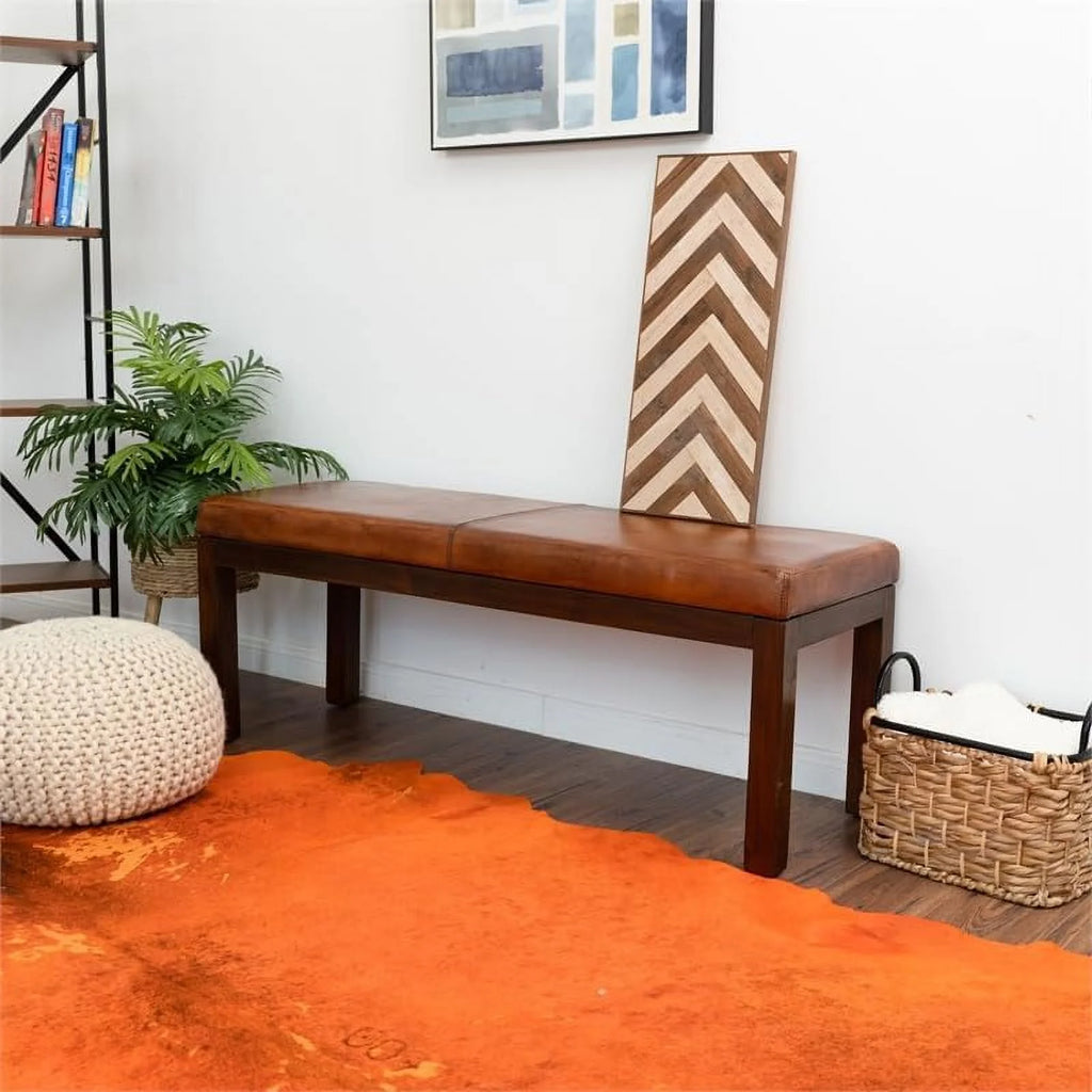 Genuine Leather Bench M2728