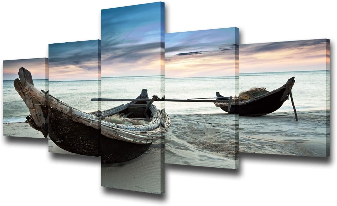 5 Panels Black and White Canvas Prints Wall Art Z9220