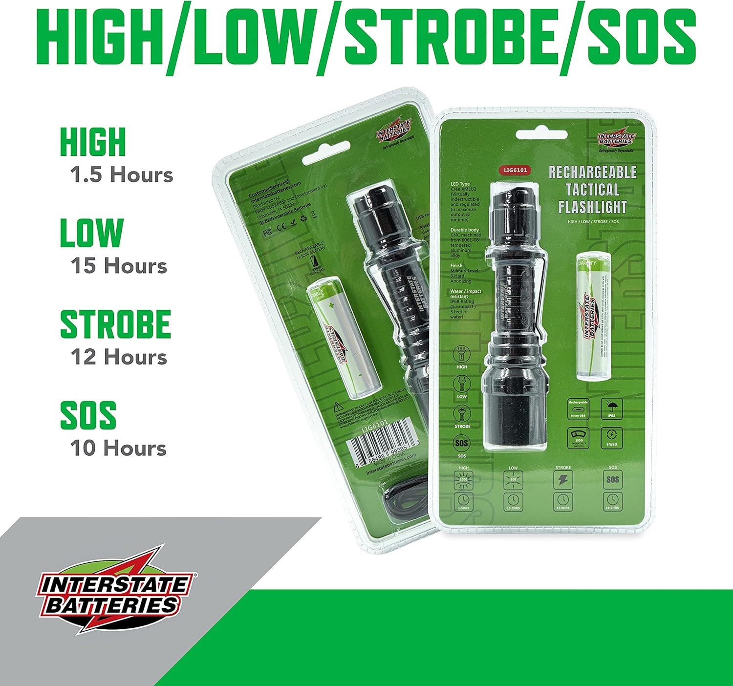 Rechargeable Flashlight with Pocket Clip and USB Charger I818