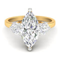 2Ct Marquise Cut Moissanite Engagement Ring 14K Yellow Gold Plated S399