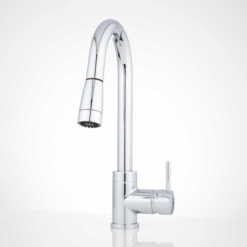 Chrome Kitchen Faucet with Swivel Spout and Pull-Out Spray U714