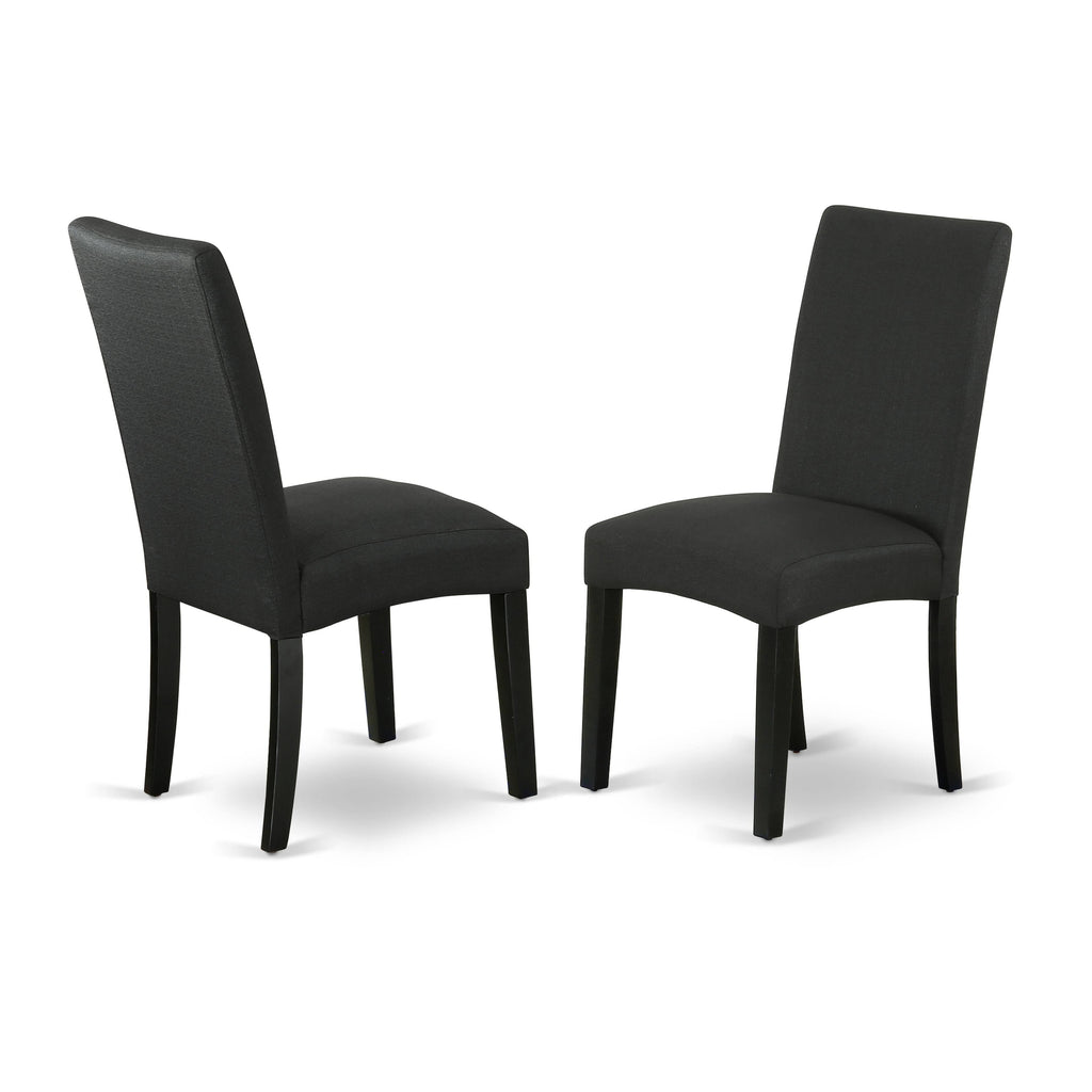 Black Linen Fabric Parson Chair, Set of 2 S97273
