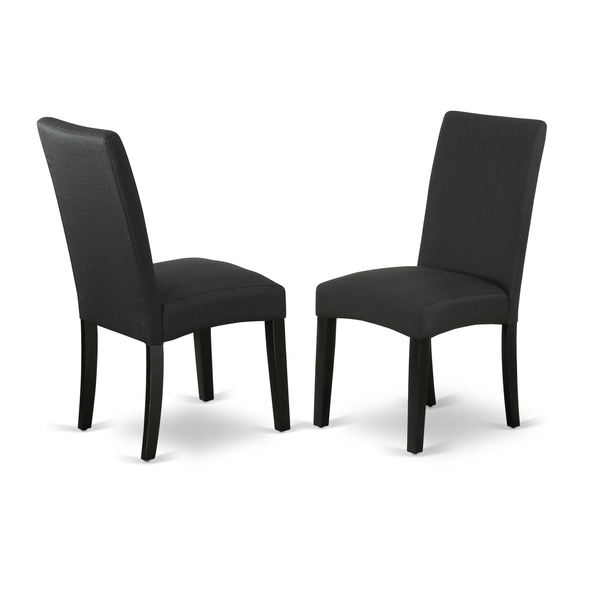 Black Linen Fabric Parson Chair, Set of 2 S97273