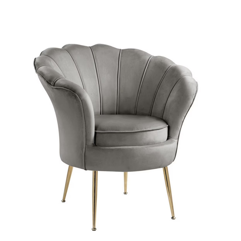 Gray Velvet Accent Chair Q4393