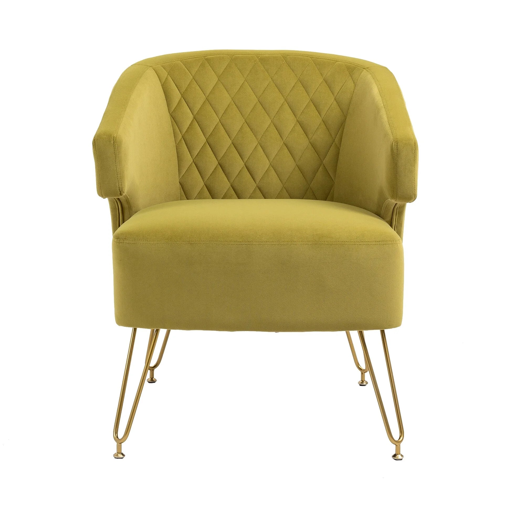 Mustard Velvet Tufted Accent Chair G2873