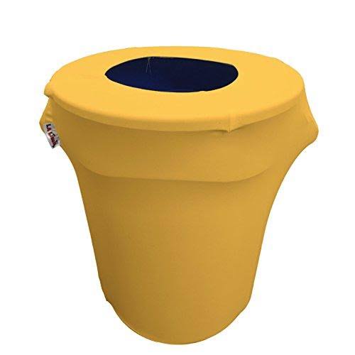 32 gal. Round Eggplant Stretch Spandex Trash Can Cover K8140