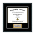 Black 3/4x22 Single Diploma Frame with Double Matting P494041