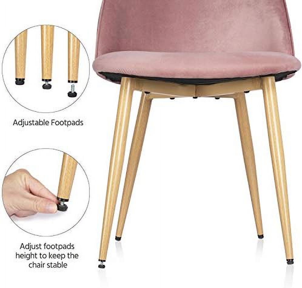 Pink Velvet Accent Chairs Set of 2 Z586