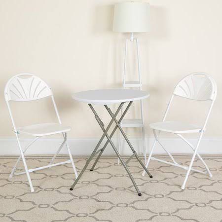 2 Pack White Plastic Folding Chair F830726