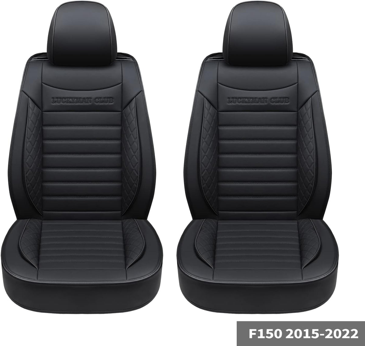 F150 Crew Cab Seat Covers with Faux Leather (Black & Red) V55737