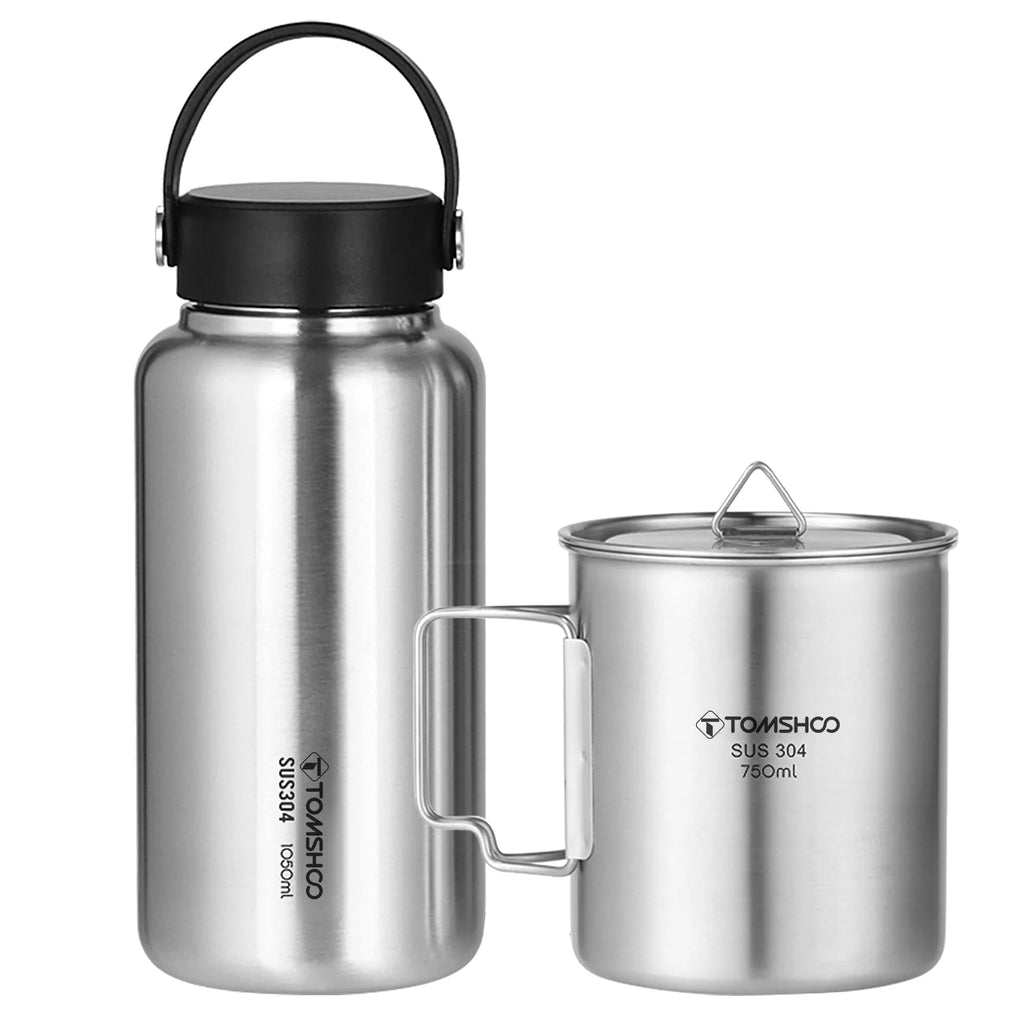 1050ml Stainless Steel Sports Bottle with 750ml Cup U680