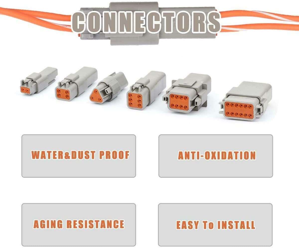 4 Pin Waterproof Electrical Wire Connector, 3 Sets Pack of 2 S40183