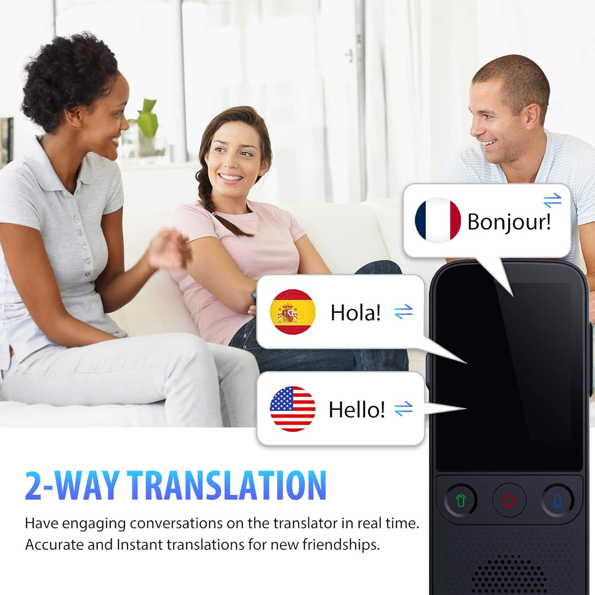 Two Way Real Time WiFi Translator Device Pack of 2 O6417