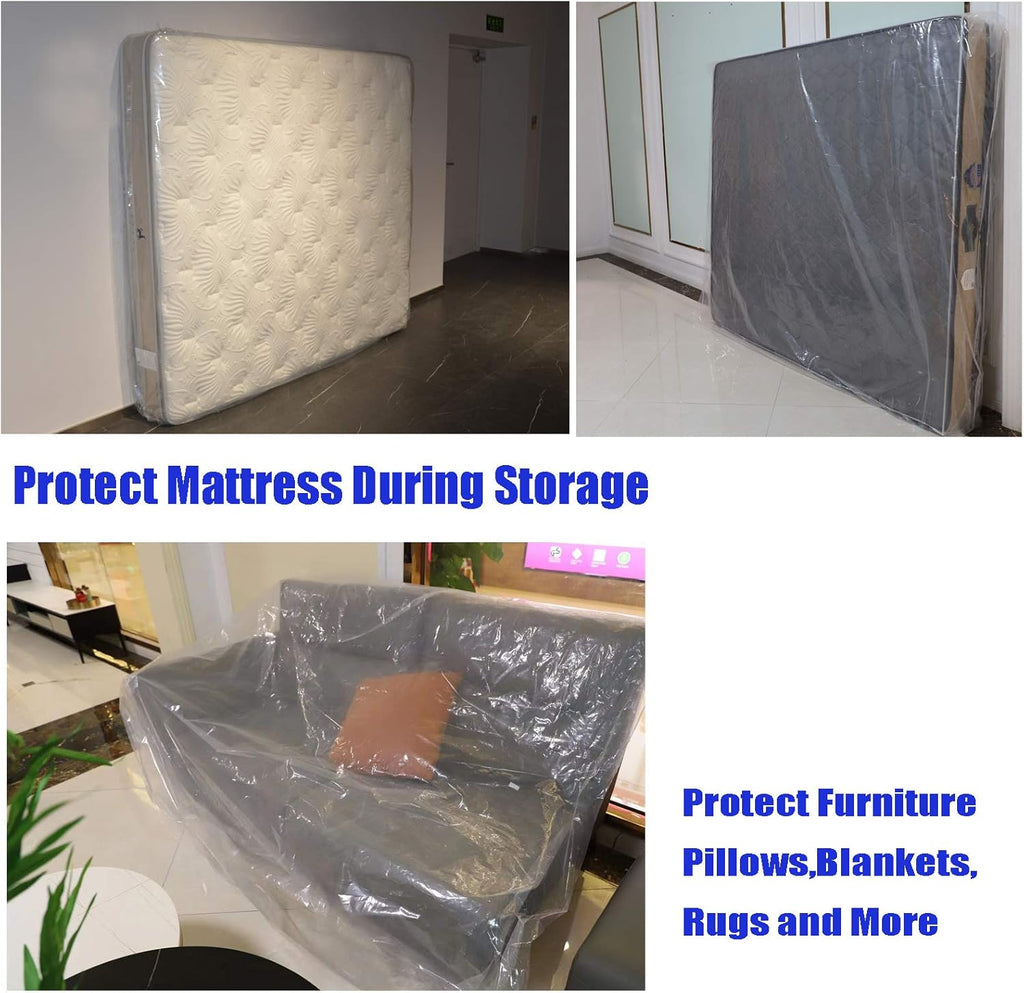 2 Packs 4 mil Thick Polyethylene Mattress Bag, California King N21778