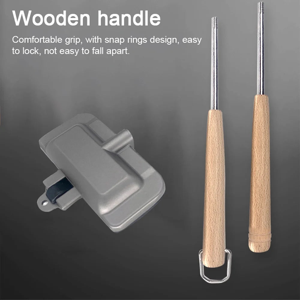 Double-Sided Non-Stick Aluminum Sandwich Maker with Removable Handle Z6932
