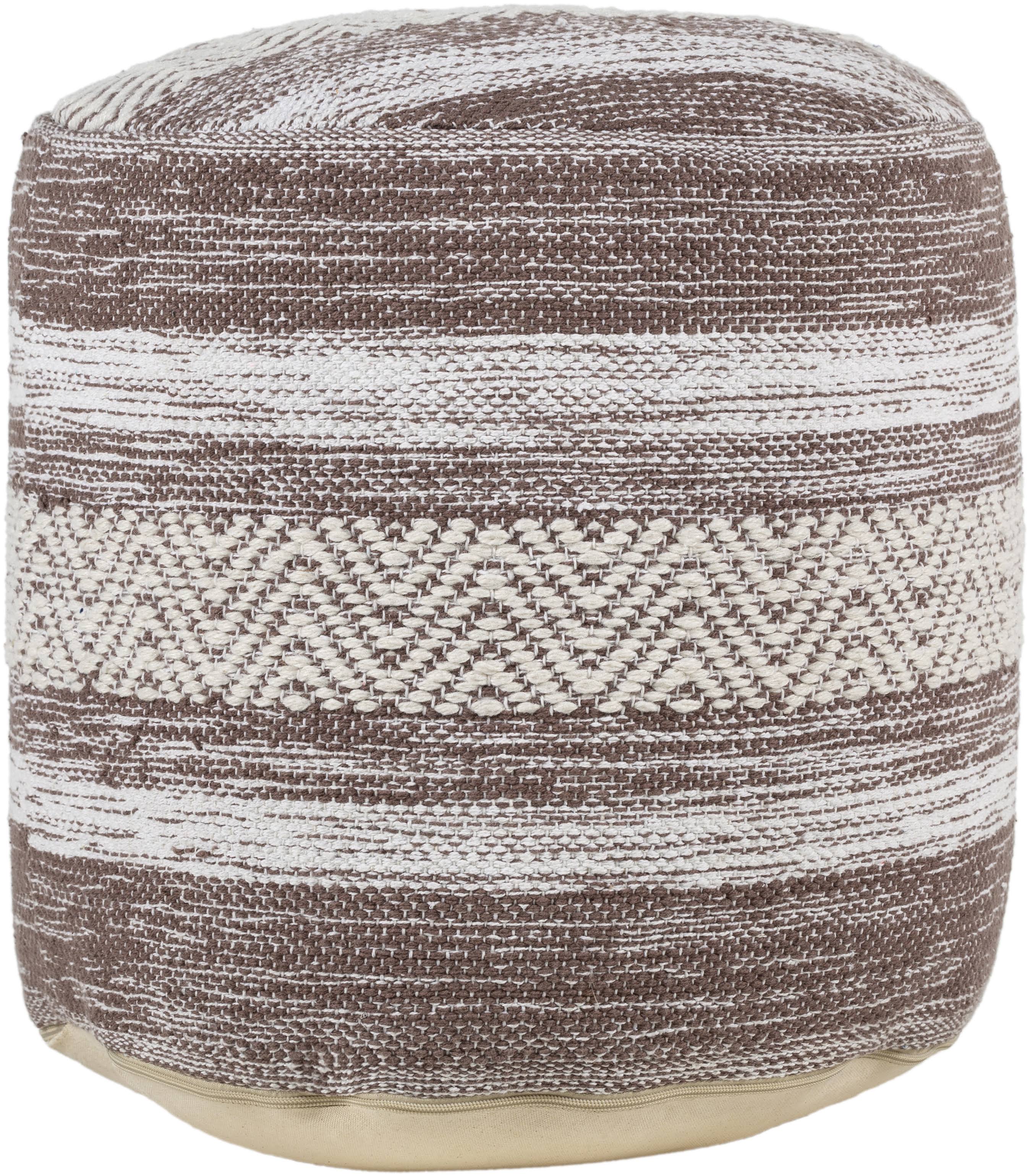 Beige Cotton Pouf C92291