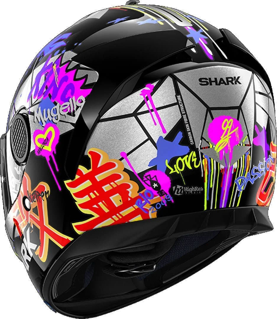 Black Red Glitter Motorcycle Helmet X960192