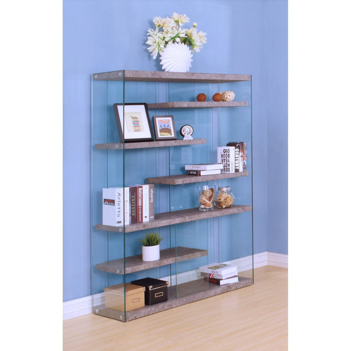 Clear Glass Bookcase Q5549