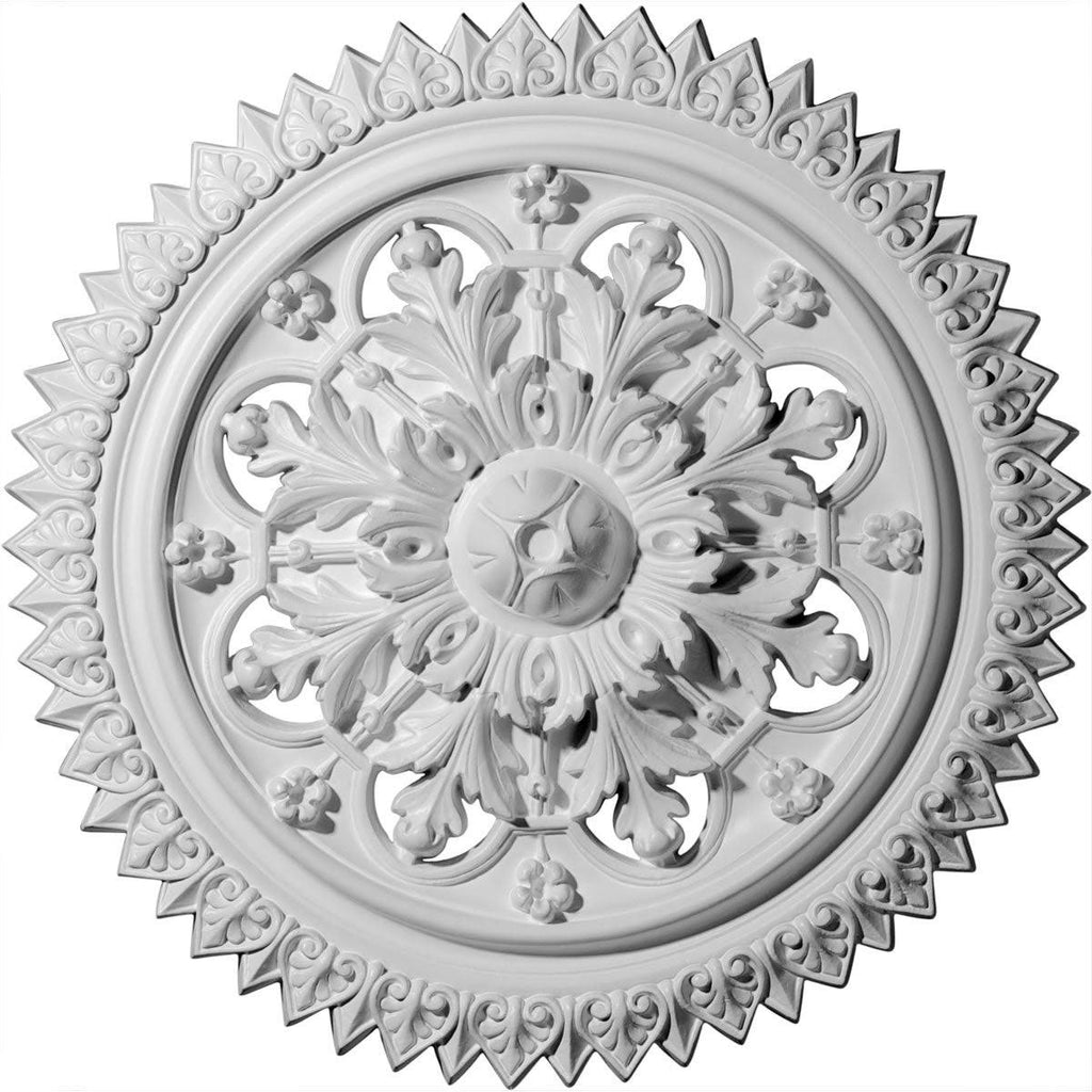 21 5/8x22OD x 2 1/2x22P Hand-Painted Polished Copper Ceiling Medallion A26649