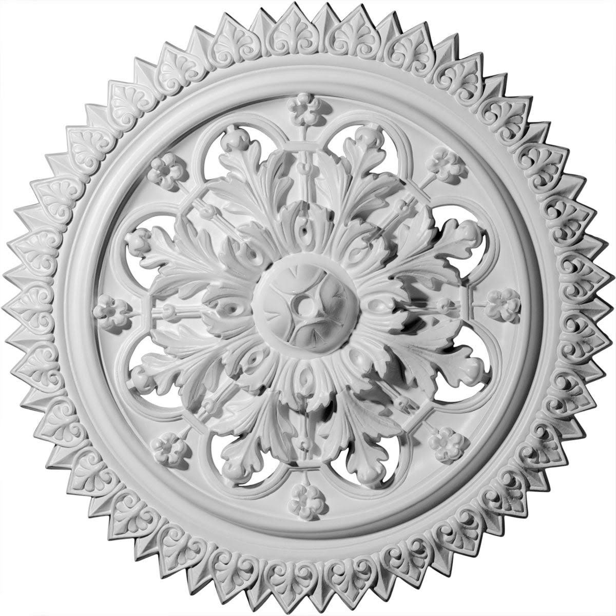 21 5/8x22OD x 2 1/2x22P Hand-Painted Polished Copper Ceiling Medallion A26649