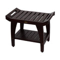 Woodland Brown Shower Bench with Storage Shelf and Arms K3898