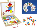 Magnetic Wooden Pattern Blocks Set with Carrying Case Q104