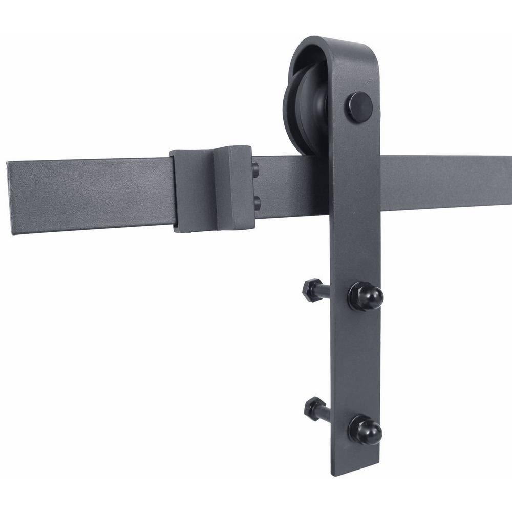 Charcoal Black Solid Wood Interior Sliding Barn Door U8967