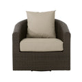 Mixed Brown and Mixed Khaki Wicker Swivel Club Chair E304626