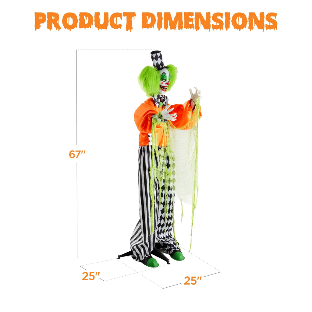 Motion Activated Animatronic Killer Clown Halloween Prop M430839