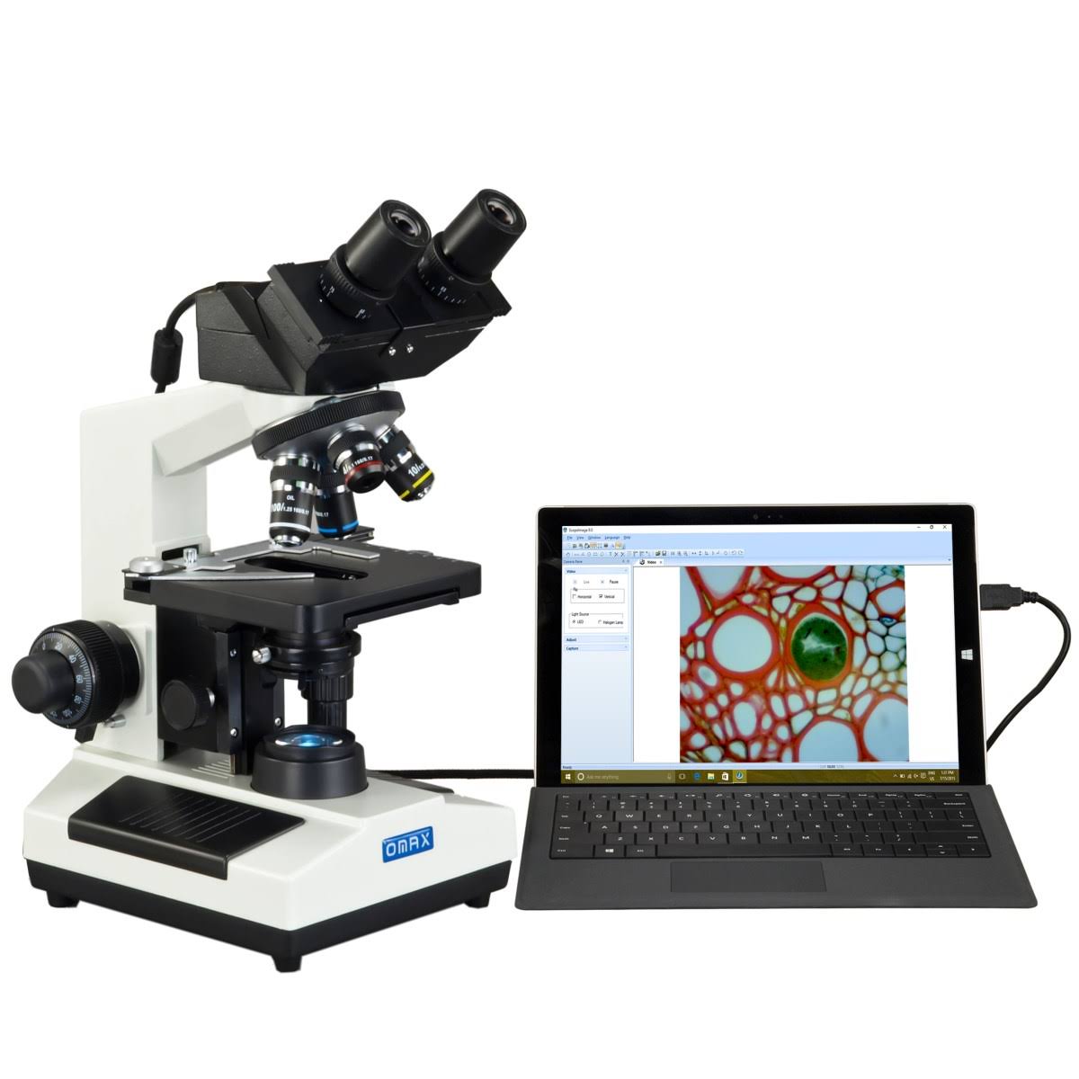 40X-2000X Built-in 3.0MP Digital Camera Compound LED Binocular Microscope with Vinyl Carrying Case L291193