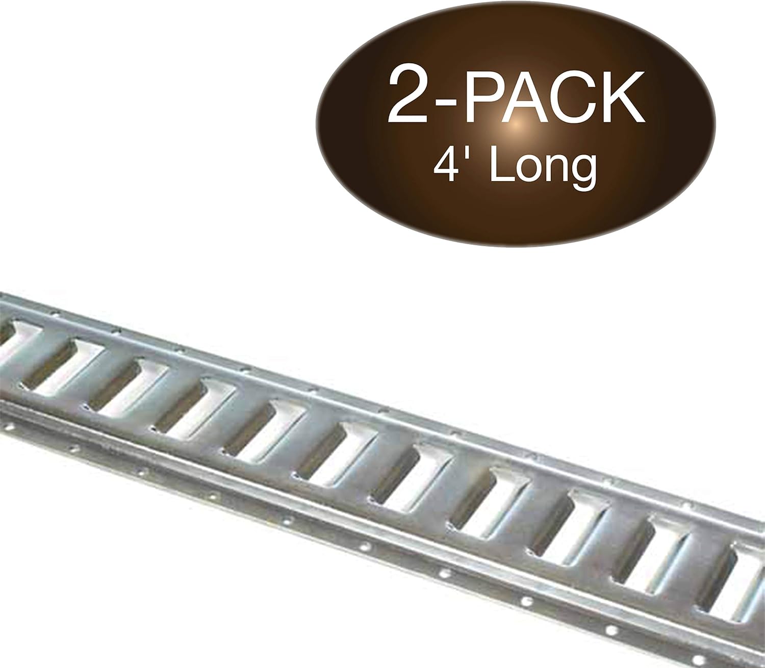 Two 4-ft Bolt-On Galvanized Steel E-Track Tie-Down Rails H6618